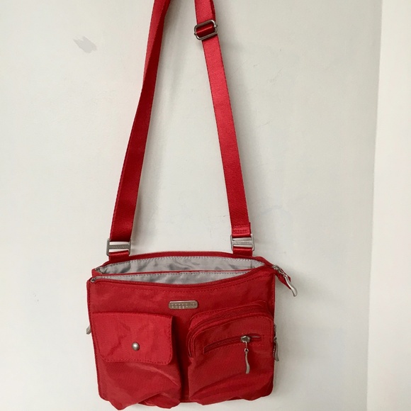 SAMPLE Baggallini Crossbody Bag Nylon Travel Red - Picture 4 of 10